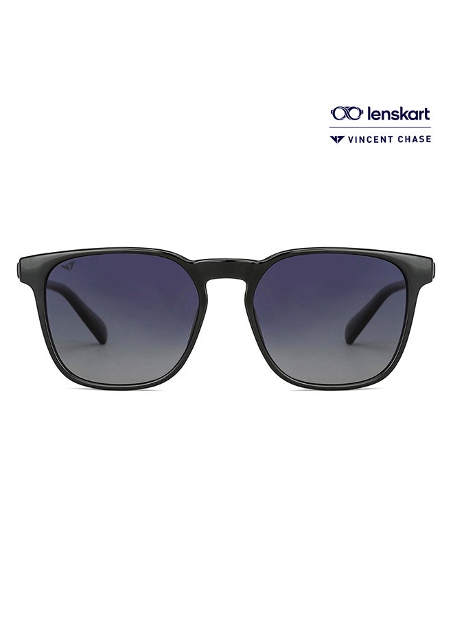 VINCENT CHASE Mirage Full Rim Wayfarer Polarized & UV Protected Sunglasses For Men & Women VC S13980 - 54mm - Black  - Image 1