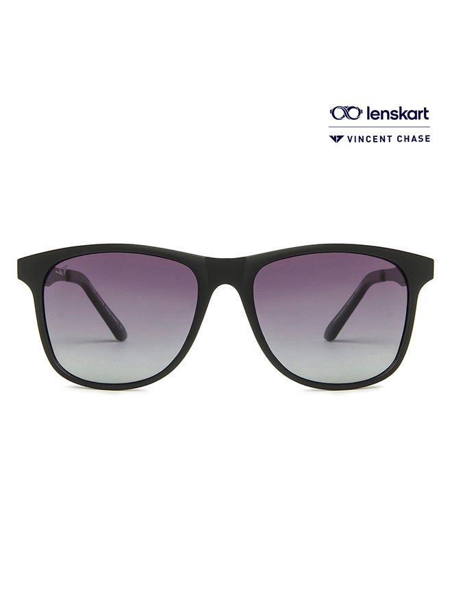 VINCENT CHASE - Nomades Full Rim Wayfarer Polarized & UV Protected Sunglasses For Men & Women VC S11113 - 54mm - Black - Image 1