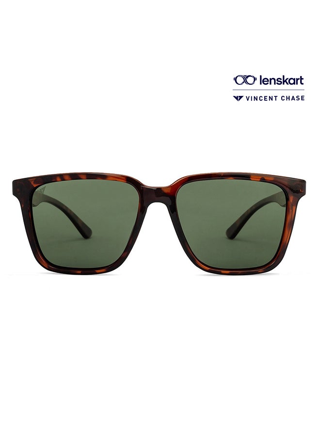 VINCENT CHASE Le Cirque Full Rim Polarized & UV Protected Wayfarer Sunglasses VC S11167 - Lens Size: 54mm - Brown  - Image 1