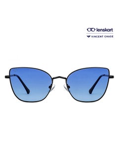 VINCENT CHASE Vintage Full Rim Cat Eye Shape Polarized & UV Protected Sunglasses VC S14079 - Lens Size: 54mm - Black  - Image 1