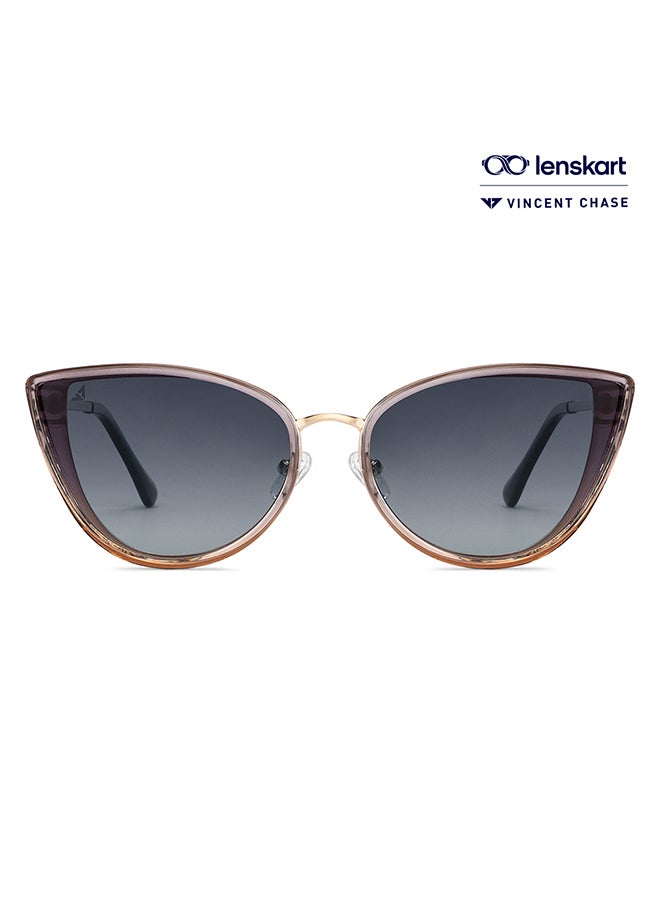 VINCENT CHASE - Vintage Full Rim Cat Eye Shape Polarized & UV Protected Sunglasses VC S11759 - Lens Size: 50mm - Image 1