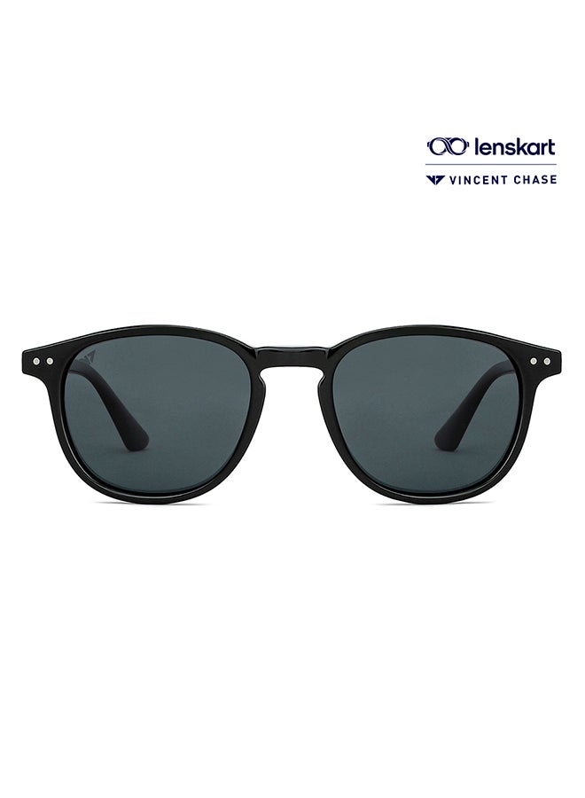 VINCENT CHASE Mirage By Lenskart Full Rim Round Polarized & UV Protected Sunglasses For Men & Women - VC S14089  - Image 1