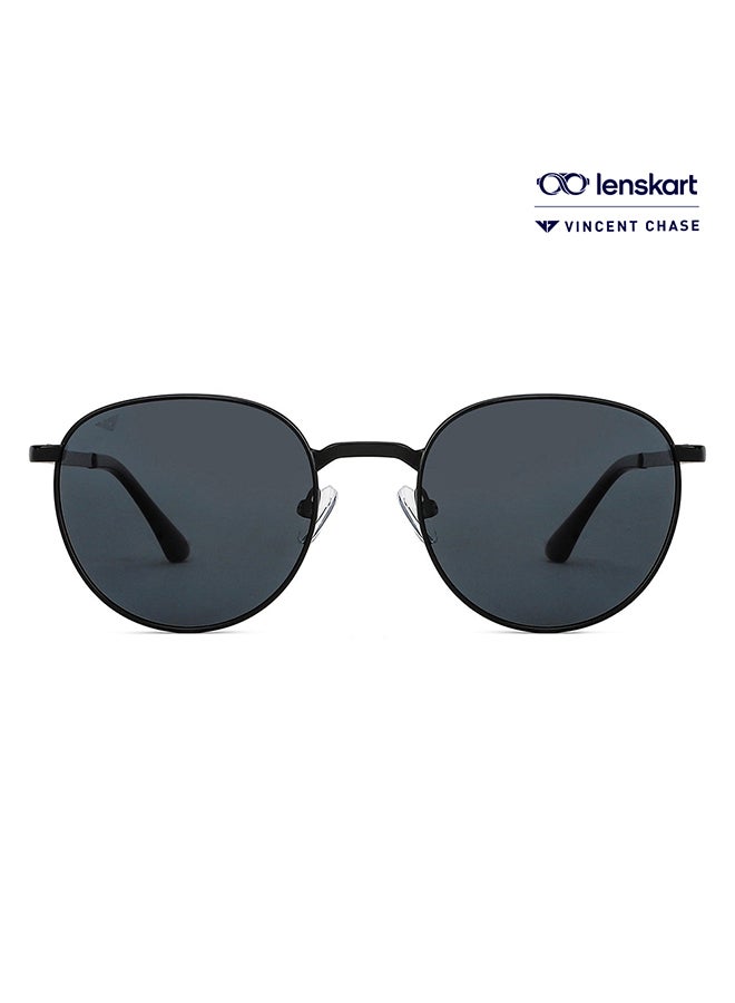 VINCENT CHASE Vintage By Lenskart Full Rim Round Polarized & UV Protected Sunglasses For Men & Women - VC S14084  - Image 1