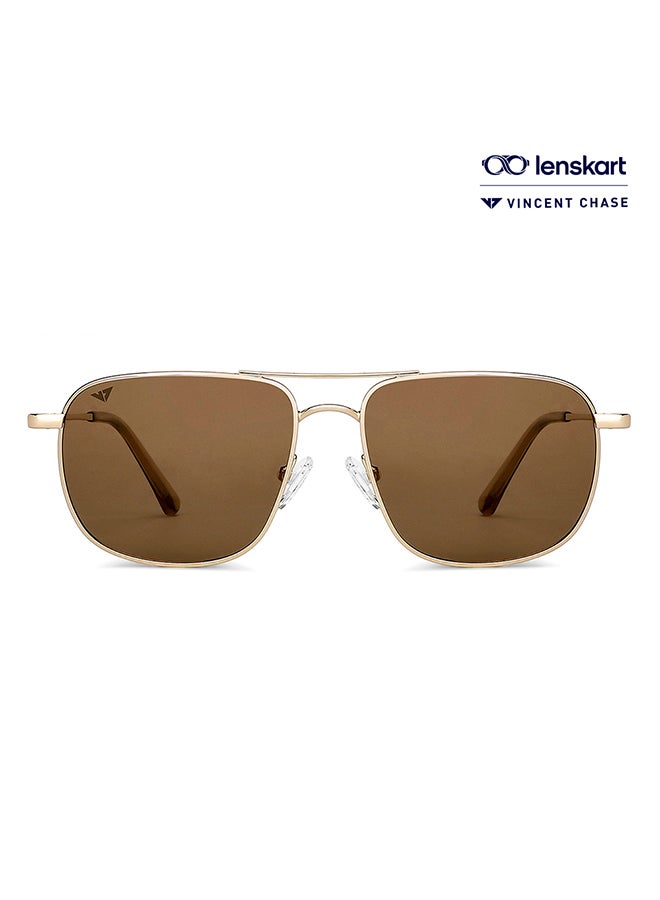 VINCENT CHASE Vintage By Lenskart Full Rim Square Polarized & UV Protected Sunglasses For Men & Women - VC S13115  - Image 2