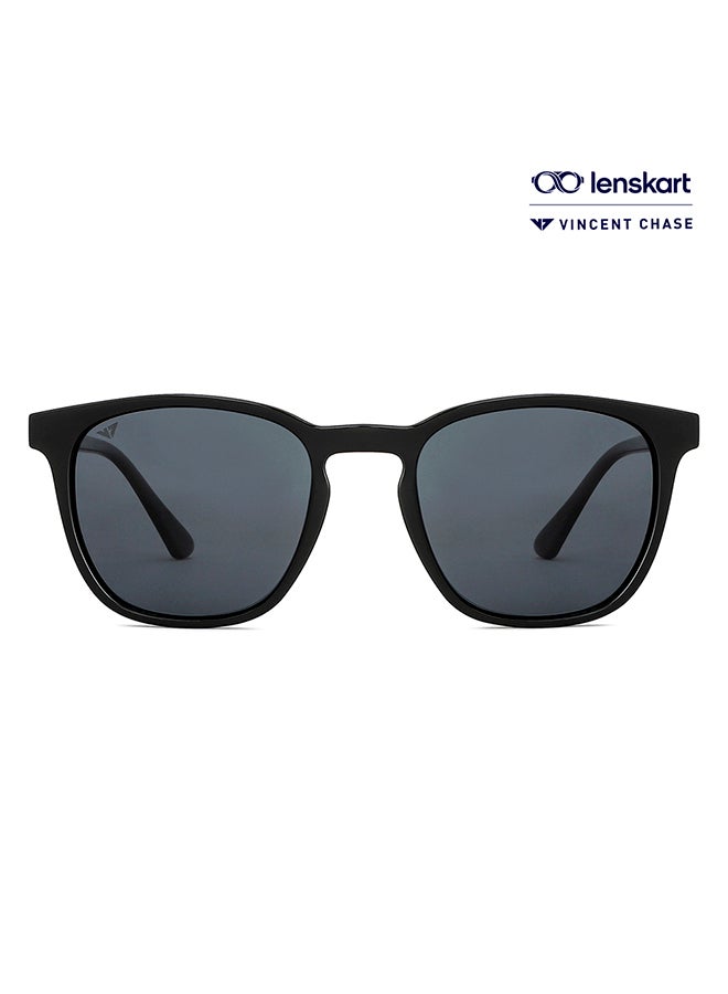 VINCENT CHASE Vincent Chase By Lenskart | Grey Black Full Rim Square Stylish Sunglasses | Polarized and UV Protected | For Men and Women | Large | VC S14090  - Image 1