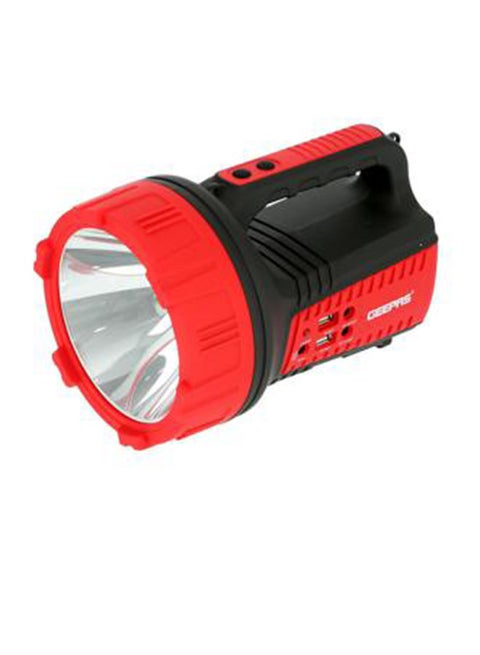Rechargeable 15W Mega Luminous Hi-Power LED Searchlight Black/Red 16.5x27.5cm