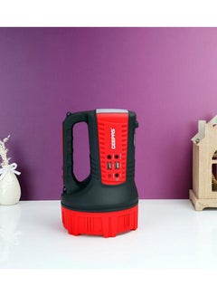 GEEPAS Rechargeable 15W Mega Luminous Hi-Power LED Searchlight Black/Red 16.5x27.5cm  - Image 3