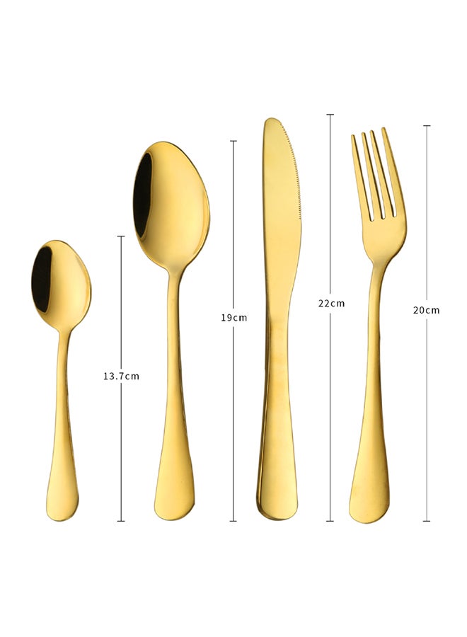Sunhome 24-Piece Stainless Steel Cutlery Set Golden Kitchen Utensils Set, Tableware Set For Home Kitchen Restaurant Hotel Gatherings Picnic Dining 18 cm Golden  - Image 2
