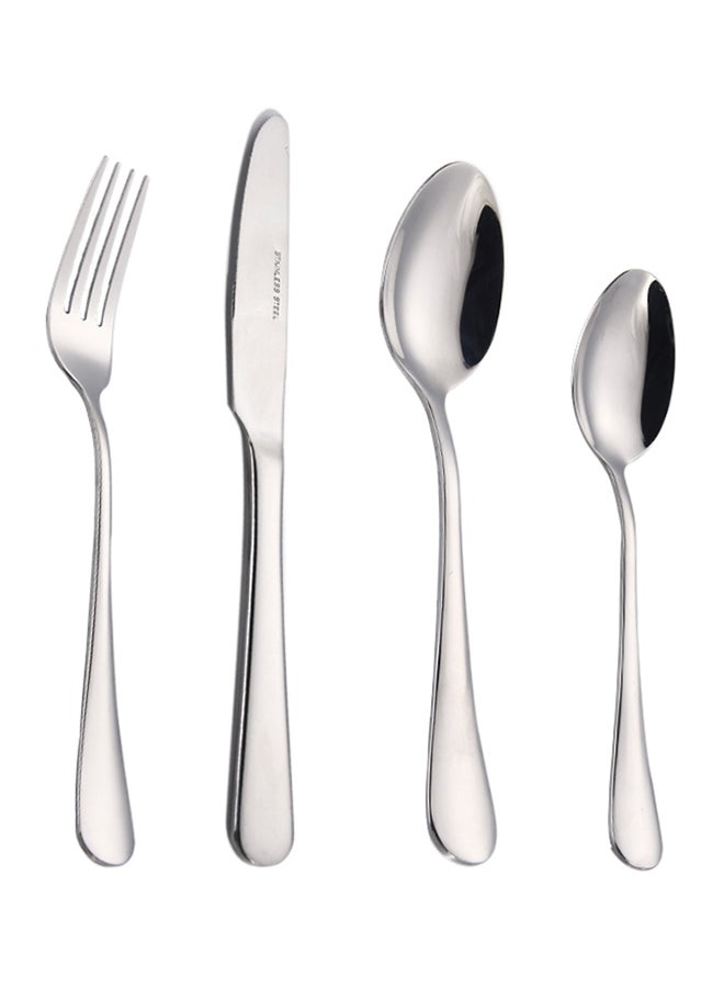 16-Piece Stainless Steel Cutlery Spoon,Fork And Knife Set Silver 