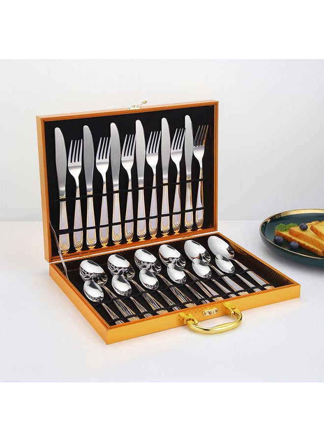 24-Piece Cutlery Set Silver/Gold 225millimeter 