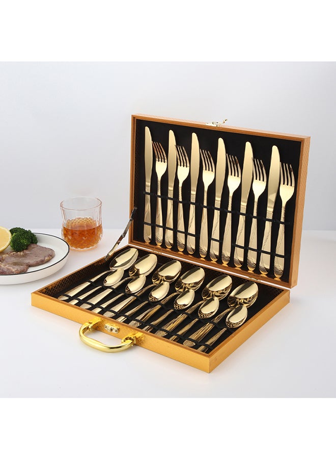 Sunhome 24-Piece Cutlery Set Gold 225mm  - Image 4