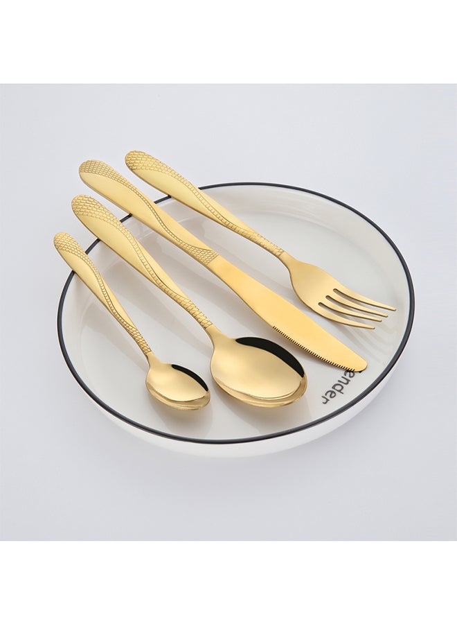 Sunhome 24-Piece Cutlery Set Gold 225mm  - Image 5