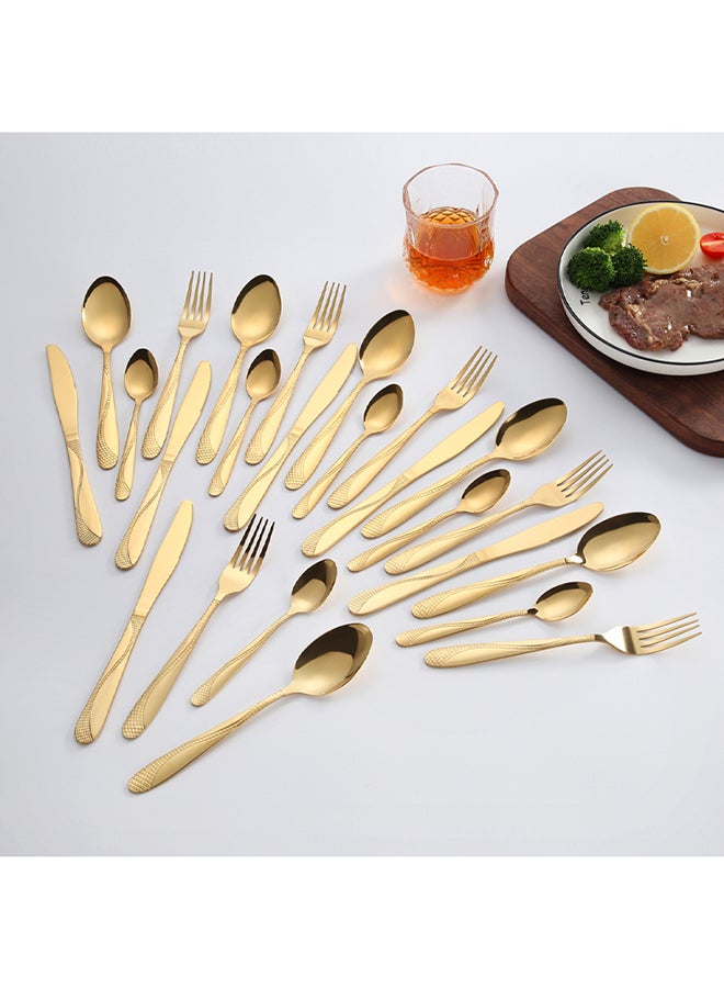 Sunhome 24-Piece Cutlery Set Gold 225mm  - Image 3