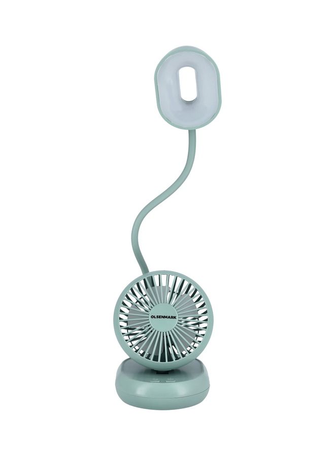 Olsenmark - 2-In-1 LED Desk Lamp With Mini Fan With Flexible Neck OMF1827 Green - Image 1