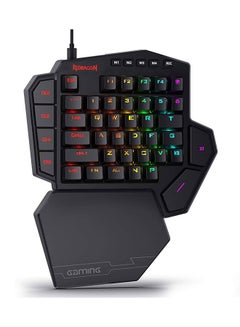 لوحة مفاتيح ديتي K585 ميكانيكية للألعاب من ريدراجون بإضاءة RGB للاستخدام بيد واحدة ومفاتيح بلون أزرق - ومنافذ TypeC مزودة بـ 7 مفاتيح ماكرو مدمجة بالإضافة إلى مسند لليد قابل للفصل [42 مفتاحاً]