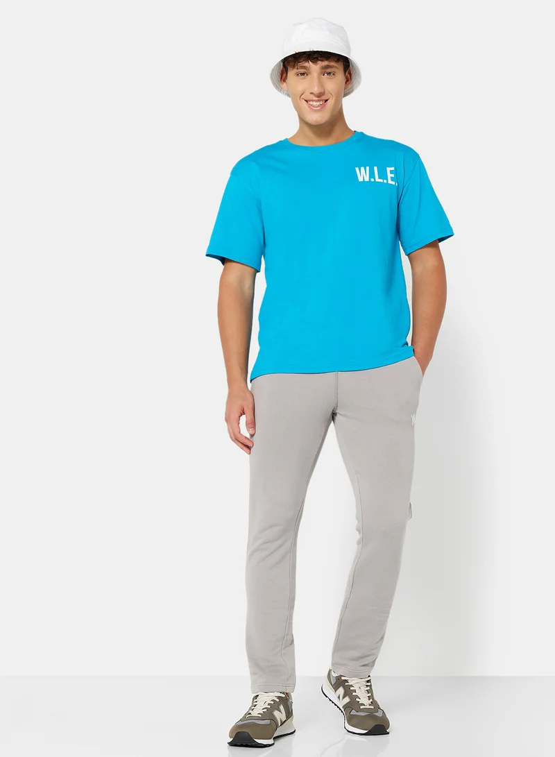 Sivvi x D'Atelier Eco-Friendly Logo Oversized Crew T-Shirt Blue