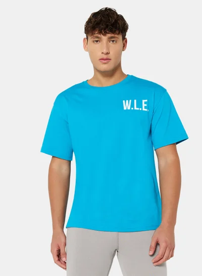 Sivvi x D'Atelier Eco-Friendly Logo Oversized Crew T-Shirt Blue
