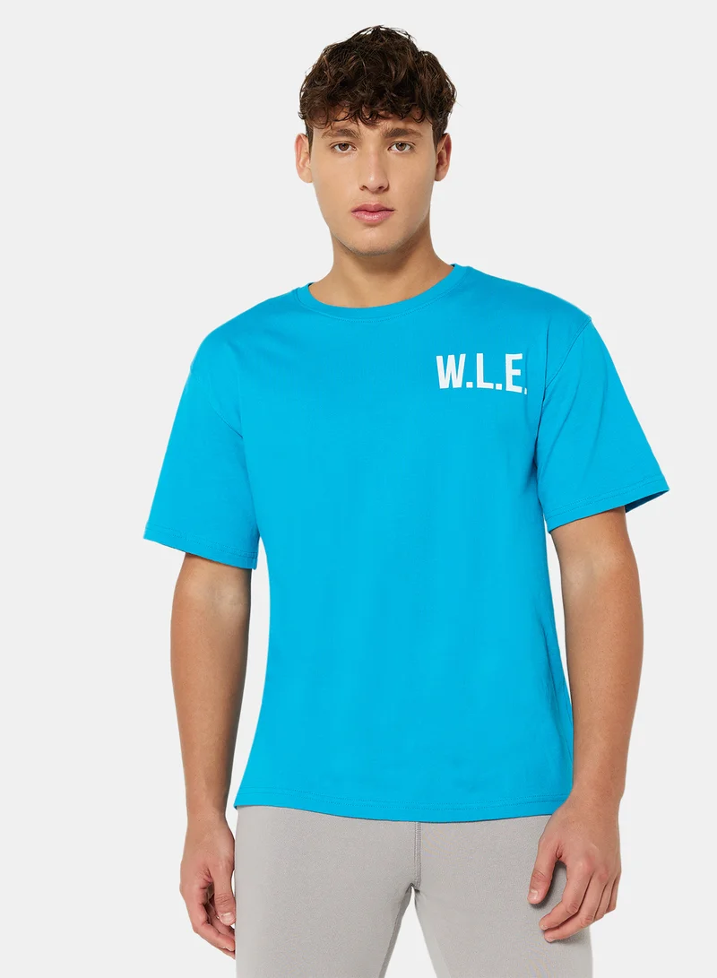 Sivvi x D'Atelier Eco-Friendly Logo Oversized Crew T-Shirt Blue