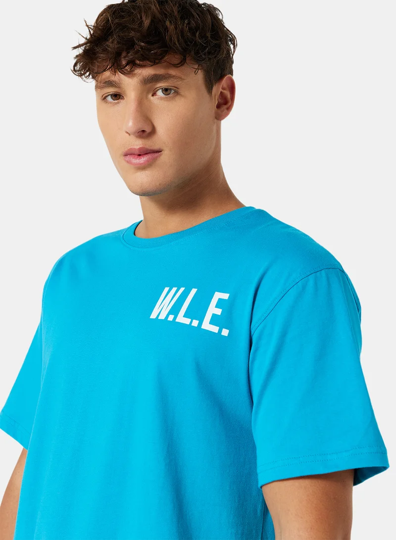 Sivvi x D'Atelier Eco-Friendly Logo Oversized Crew T-Shirt Blue
