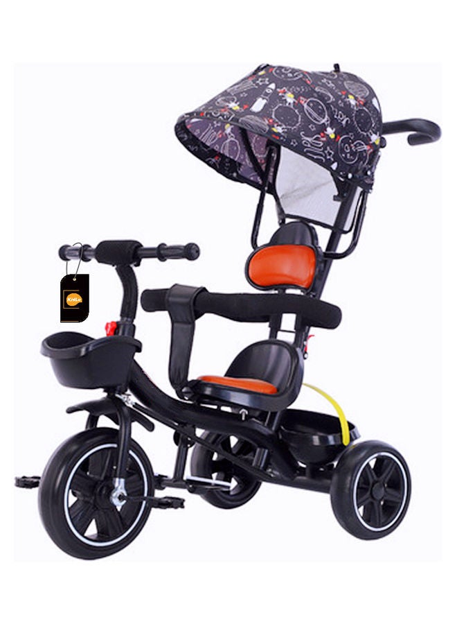 Kidle 6-in-1 Kids Baby Trike Stroller Tricycle With Adjustable Push Handle, Removable Canopy, Safety Harness - Image 1