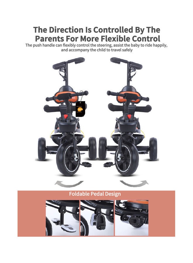 Kidle 6-in-1 Kids Baby Trike Stroller Tricycle With Adjustable Push Handle, Removable Canopy, Safety Harness - Image 3