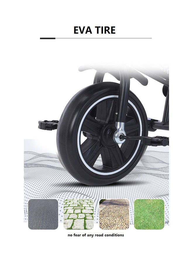 Kidle 6-in-1 Kids Baby Trike Stroller Tricycle With Adjustable Push Handle, Removable Canopy, Safety Harness - Image 5