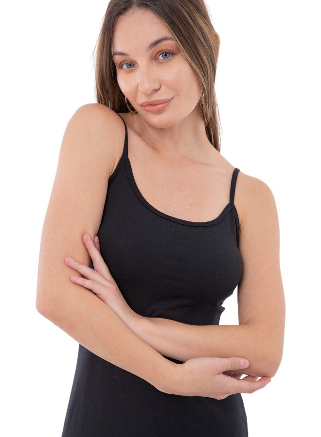 Carina Wear Carina Wear Cami Dress Short 2 M4559- Black  - Image 4