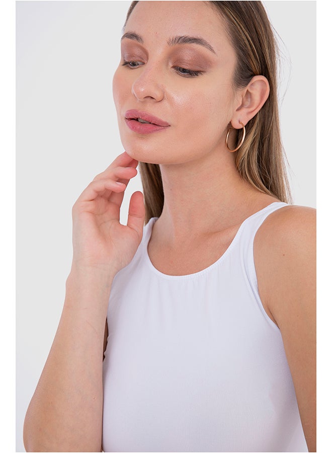 Carina Microfiber Sleeveless Tank Top White  - Image 4