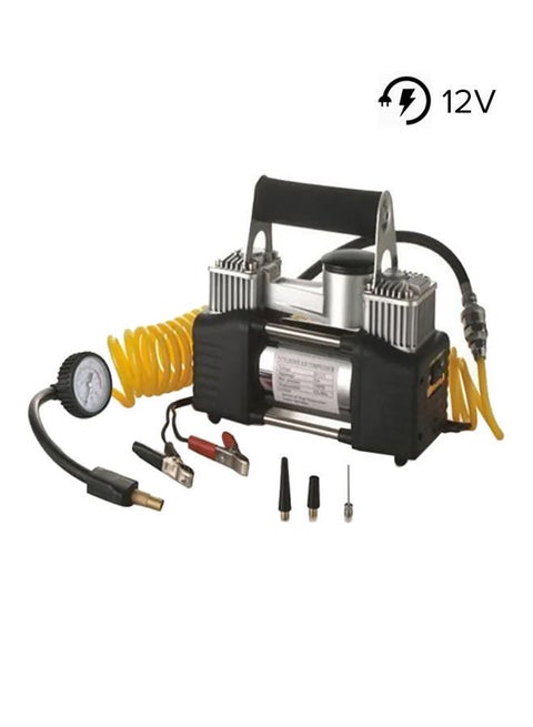 Tyre Inflator With Double Cylinder Air Compressor 12 V