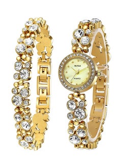 De Vani Women's Stone Studded Analog Watch D0097 With Bracelet Set  - Image 1