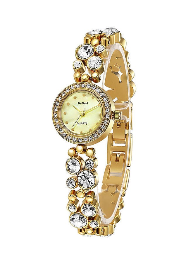 De Vani - Women's Stone Studded Analog Watch D0097 With Bracelet Set - Image 1