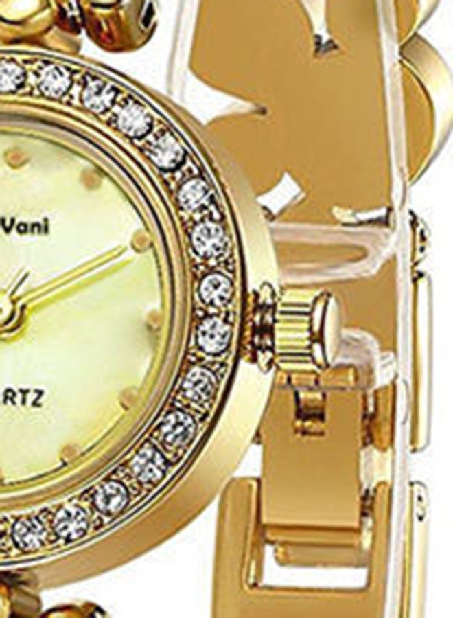 De Vani - Women's Stone Studded Analog Watch D0097 With Bracelet Set - Image 1