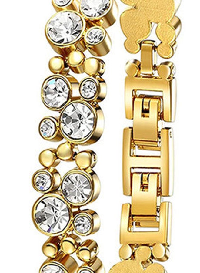 De Vani - Women's Stone Studded Analog Watch D0097 With Bracelet Set - Image 1