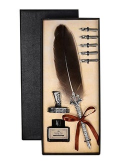 Generic Vintage Feather Quill Dip Ink Pen Set Multicolour  - Image 1