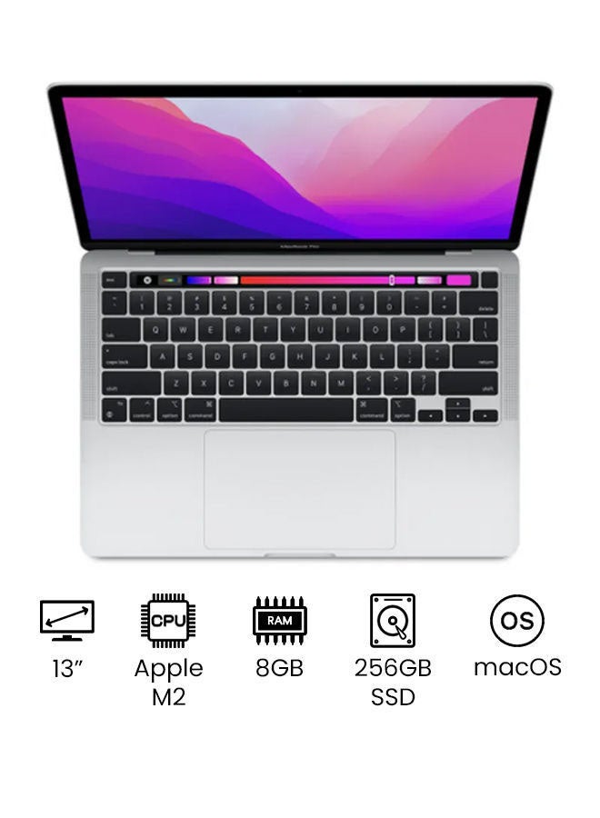 Apple MacBook Pro MNEP3 13-Inch Display : Apple M2 chip with 8-core CPU and 10-core GPU, 256GB SSD, English Keyboard(International Version) Silver  - Image 1