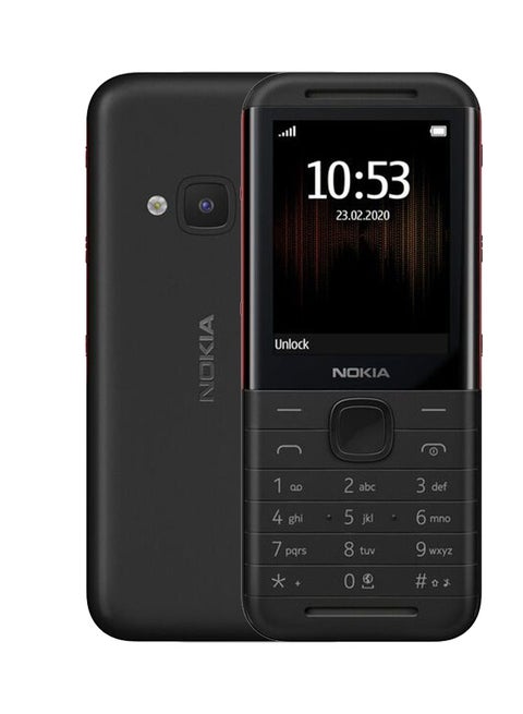 هاتف 5310 ثنائي الشريحة بذاكرة رام سعة 8 ميجابايت وذاكرة داخلية سعة 16 ميجابايت ويدعم شبكة GSM بلون أسود وأحمر
