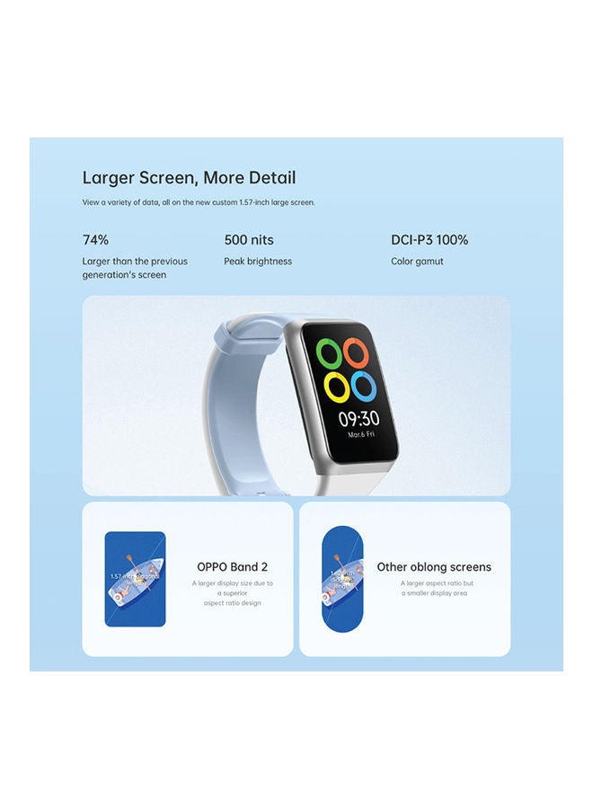 OPPO - 200.0 mAh Band 2 Professional running guidance 1.57" AMOLED 14 Days battery life Baby Blue - Image 1