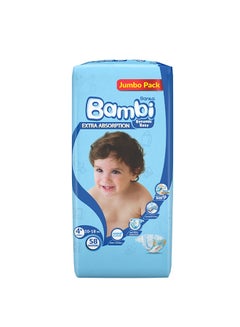 Sanita Bambi Sanita Baby Diapers, Size 4+, Large, 10-18 kg, Jumbo Pack, 58 Diapers  - Image 2