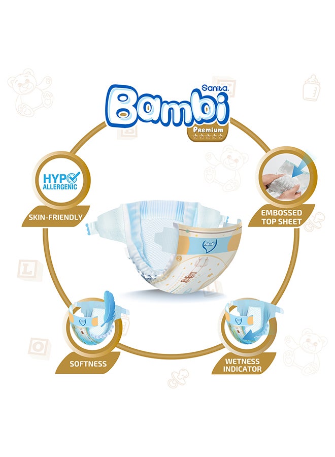 Sanita Bambi Baby Diapers Jumbo Box Size 2, Small, 3-6 KG, 136 Count  - Image 5