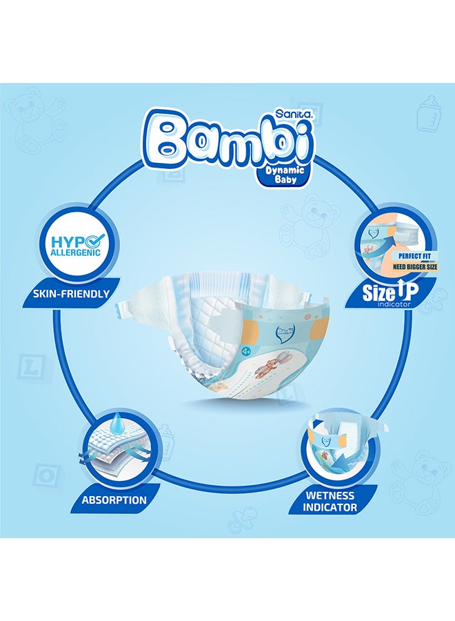 Sanita Bambi - Baby Diapers Giant Pack Size 4+, Large plus, 10-18 KG, 46 Count - Image 1