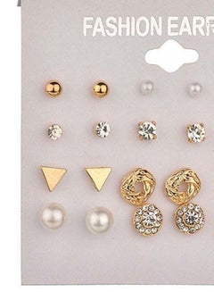 12 Pieces Stud Earrings Set - v1665736353/N16535978A_5