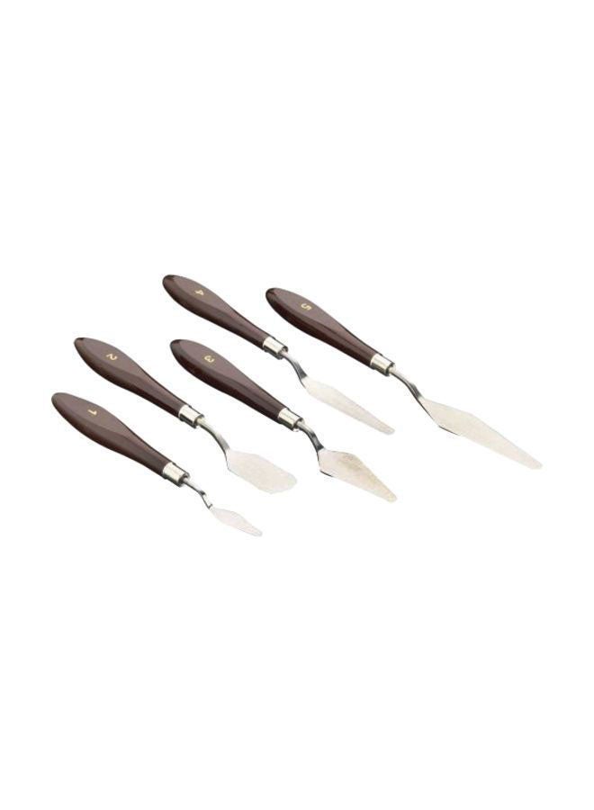 5-Piece Stainless Steel Palette Knife Set Silver/Brown - v1665736364/N33860931A_1