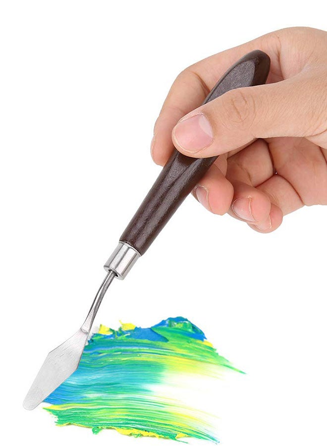 Woodstock - 5-Piece Stainless Steel Palette Knife Set Silver/Brown - Image 1