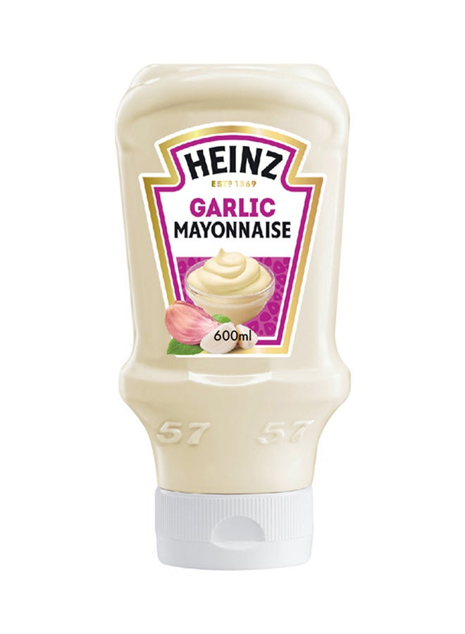 Heinz Mayonnaise Garlic Top Down Squeezy Bottle Garlic 600ml - Image 1