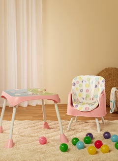 4 In 1 Eat And Grow Convertible Baby High Chair With Detachable Table For Writing Portable And Space Saving For Babies And Toddlers 6M+ Pink