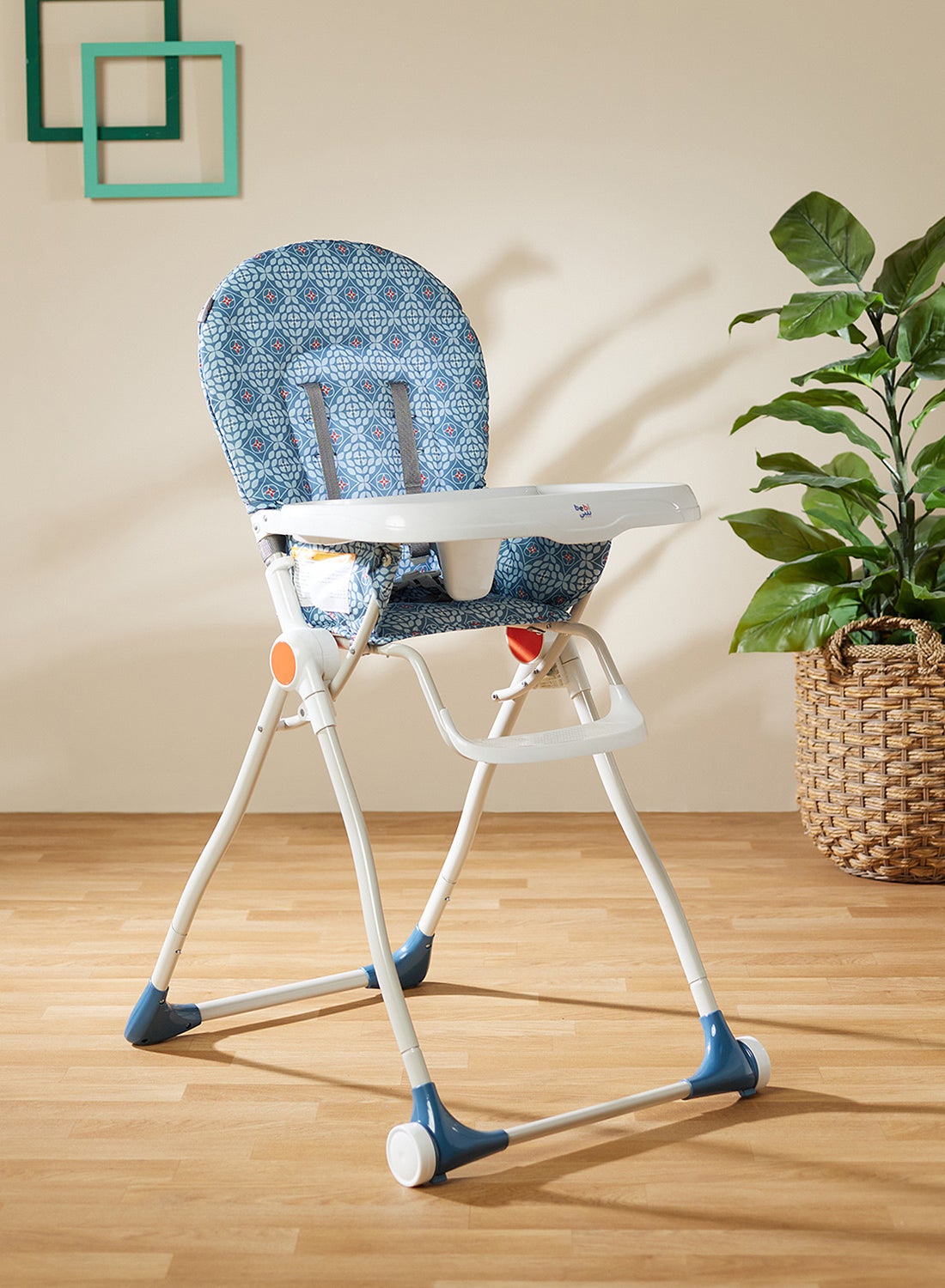 Foldable Baby Feeding High Chair Lightweight And Foldable With Multiple Recline Modes Suitable For Babies For 6 Months To 3 Years Blue 