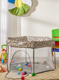 Portable Play Yard Fence For Babies And Toddlers  Sturdy Infant Activity Center With Gaming Hole  Super Lightweight And Foldable Grey
