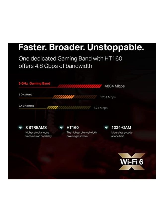 TP-LINK - AX6600 WiFi 6 Gaming Router (Archer GX90)- Tri Band Gigabit Wireless Internet Router, High-Speed ax Router, Smart VPN Router for a Large Home black - Image 1