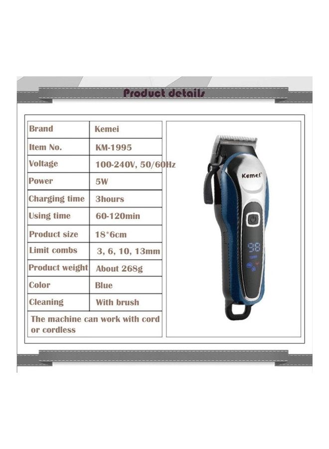Kemei mens clipper cordless Hair Clippers, Razor Electric Professional Shaver Beard Trimmer Grooming Shaving Machine Self Hair Cutting Haircut Trimmers Cutter KM1995 - Image 3