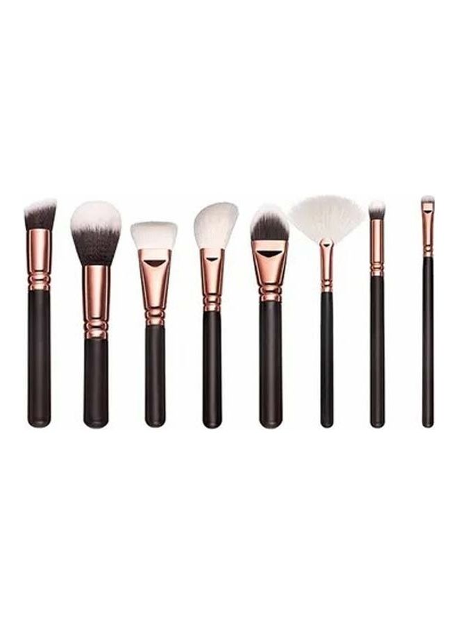 Rock Pow 15-Piece Vol. 1 Face And Eye Makeup Brush Set Brown/Rose Gold/Black  - Image 3